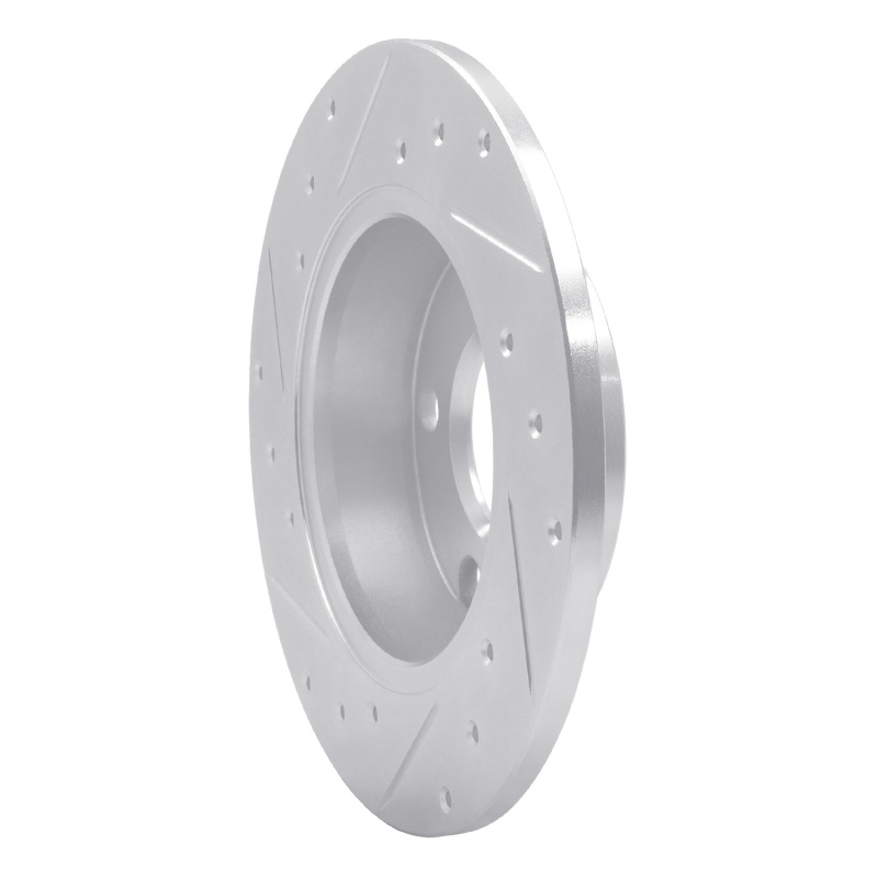 Audi A6 Quattro Brake Rotor (1) - Rear Right - R1 Concepts - Drilled & Slotted - Silver - `99-`05